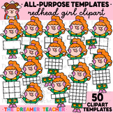 Kids Sections Templates Clipart Redhead Girl