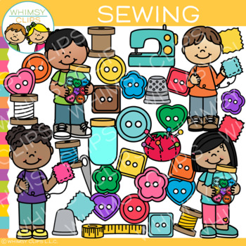 Preview of Kids Sewing Clip Art