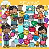 Kids Sewing Clip Art