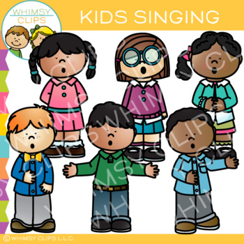 Preview of Kids Singing Clip Art
