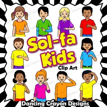 Preview of Kids Solfa Hand Sign Clip Art | Curwen Kodaly Hand Signs