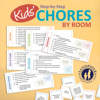 Preview of Kids' Step-by-Step Chores By Room