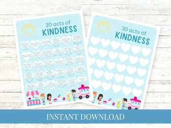 Preview of Kids Summer 30 Acts of Kindness Printable, Daily Kindness - Ice Cream Truck