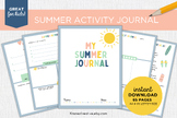 Kids Summer Activity Journal