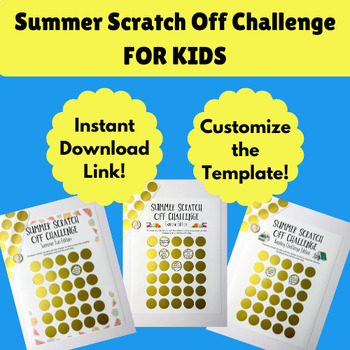 Preview of Summer Scratch Off Challenge BUNDLE | Summer Activity Challenge