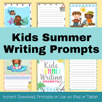 Preview of Kids Summer Writing Prompted Journal, Summer School