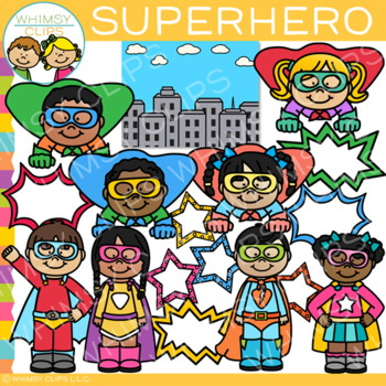 Preview of Kids Superhero Theme Clip Art
