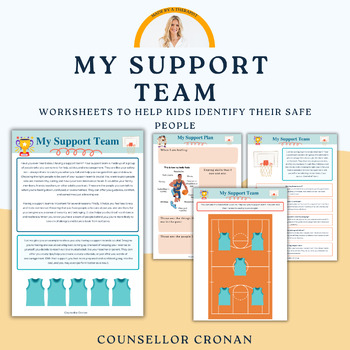 Preview of Kids Support Team Worksheets. Safety Plan. ELSA self regulationcou. Play therapy