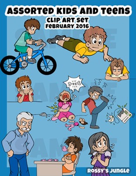 Preview of Kids+Teens clip art: Assorted actions February 2016