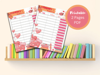 Preview of Kids Valentines Day February Reading Tracker | Library, Classroom, Homeschool
