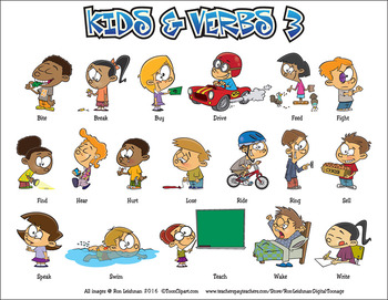Kids Verbs Cartoon Clipart Vol 3 By Ron Leishman Digital