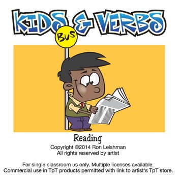 Preview of Kids & Verbs Volume 1 Cartoon Clipart for ALL grades
