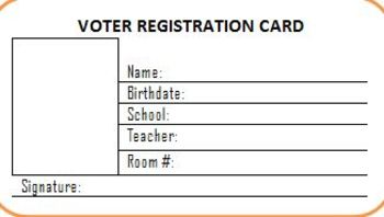 Preview of Kids Voters Registration Card