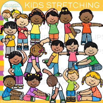 Preview of Kids in Action -  Warm-Up Stretches Clip Art