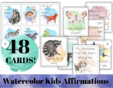 Kids Watercolor Affirmation Cards, Positive Notes For Chil