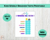 Kids Weekly Brushed Teeth Printable Chart