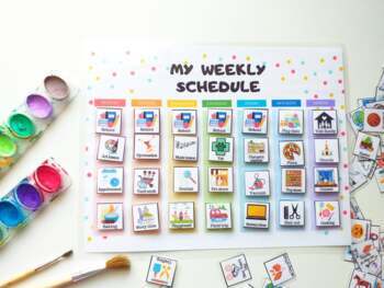 Preview of Kids Weekly Planner, Weekly Kids Calendar, Visual Schedule, Chore chart