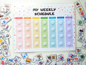 Kids Weekly Planner, Weekly Kids Calendar, Visual Schedule WITHOUT CARDS