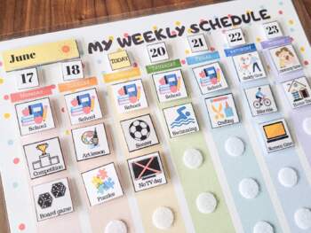 Kids Weekly Planner with daily calendar, Custom Weekly Visual Schedule ...