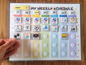 Preview of Kids Weekly Planner with daily calendar, Custom Weekly Visual Schedule toddler