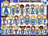 Kids With Alphabet Signs Clip Art - Whimsy Workshop Teaching