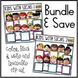 Kids With Signs BUNDLE (Clip Art for Personal & Commercial Use)