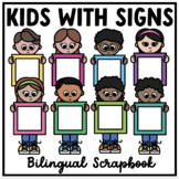 Kids With Signs Clipart