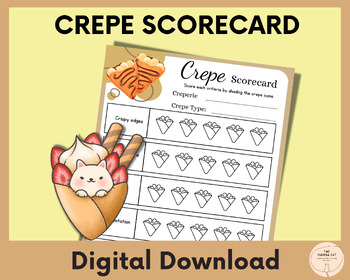 Preview of Kids Worksheet, Crepe Rating Activity, Valentine Activity Idea, Cooking Activity