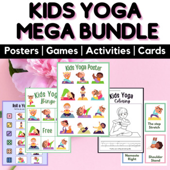 Kids Yoga Activity Indoor Game 2 Blocks 24 Pose Cards 3 Sand Timers 29pc Set