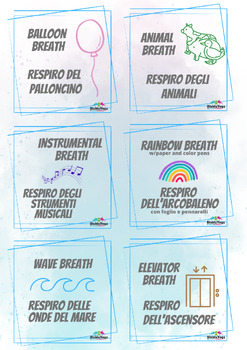 Preview of Kids Yoga Breathing cards - Carte Yoga respirazione