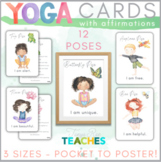 Kids Yoga Cards and Posters with Affirmations - Printable