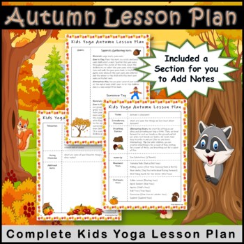 Kids Yoga Fall / Autumn Lesson Plan by Kids Adventure Yoga | TPT