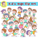 Kids Yoga Poses Clip Art.