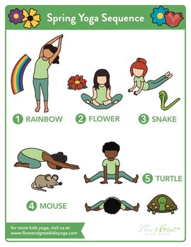 kids yoga summer sequence yoga pose poster by flow and grow kids yoga