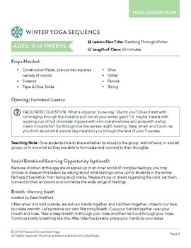 Kids Winter Sequence Yoga Cards