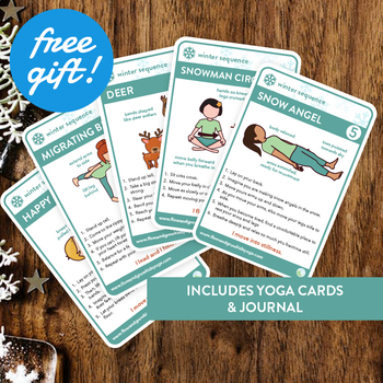 Preview of Kids Yoga Winter Sequence Yoga Pose Card Deck & Journal