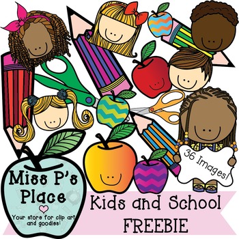 Preview of Kids and School Clipart SUPER FREEBIE [Miss P's Place]