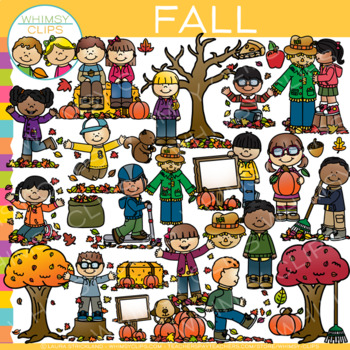 Preview of Kids in the Fall Clip Art