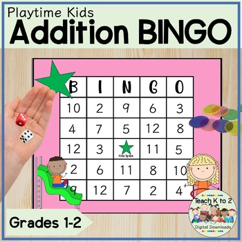 Kids at Play Math BINGO/Addition With Dice/Sums to 12/Math Centers ...