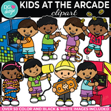 Kids at the Arcade Clipart | Video Game Clip Art