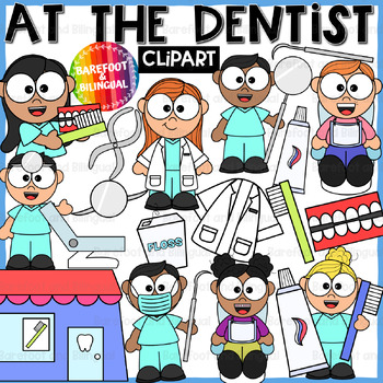 Preview of Kids at the Dentist Clipart - Dental Health Clipart - Community Helpers Clipart