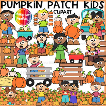 Preview of Kids at the Pumpkin Patch Clipart