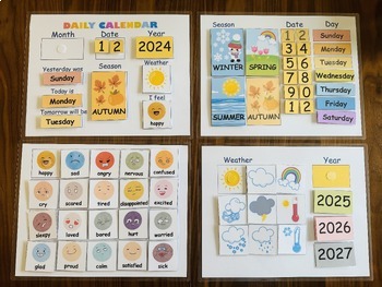 Preview of Kids calendar with weather and emotion chart for classroom, preschool, toddler