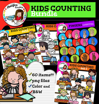 Preview of Kids counting clip art Bundle