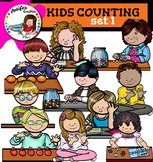 Kids counting set1 clip art