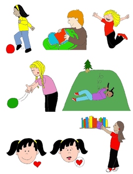 Preview of Kids in Action 2: MORE Verbs, Illustrated! 32 PNGs for Skills and Schedules