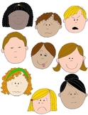 Kids in Action: Faces 1  Clip Art 18 pngs to Show Feelings