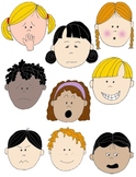 Kids in Action: Faces 2 Clip Art 18 FREE pngs to Show Feelings and Emotions