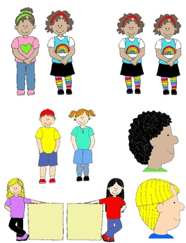 Preview of Kids in Action: Opposites Clip Art 2  48 PNGs of Illustrated Antonyms