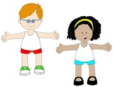 Kids in Action:  Paper Dolls for Spring and Summer Clip Ar